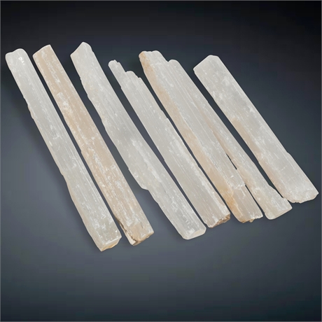 Set of (7) Selenite Crystal Sticks