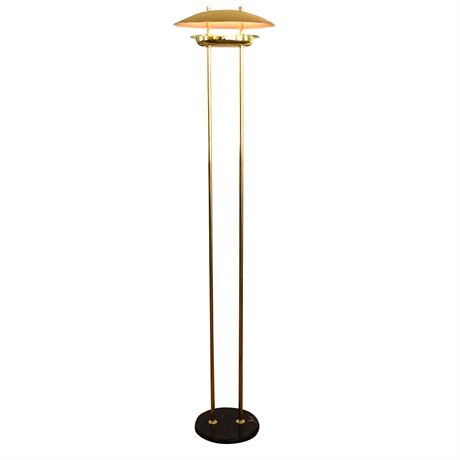 Vintage Brass Floor Lamp with Marble Base