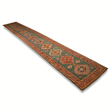 17' Hand Knotted Wool Runner