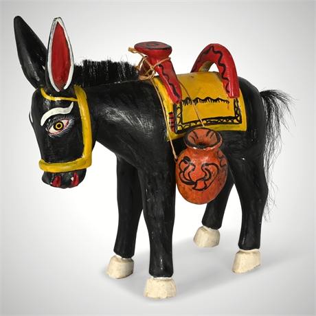 18" Carved Burro Sculpture