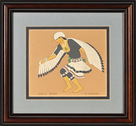 Harrison Begay “Eagle Dance” Framed Navajo Serigraph