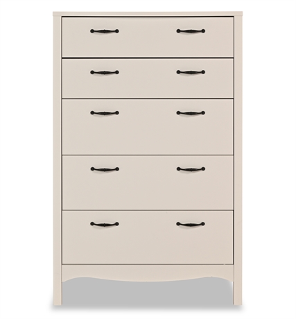 Levan Home Modern White Tall 5 Drawer Chest/ Bedroom Dresser
