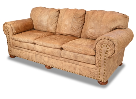 Distressed Full Grain Leather Sofa by Benchcraft