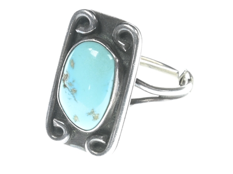 Vintage Turquoise & Sterling Silver Ring
