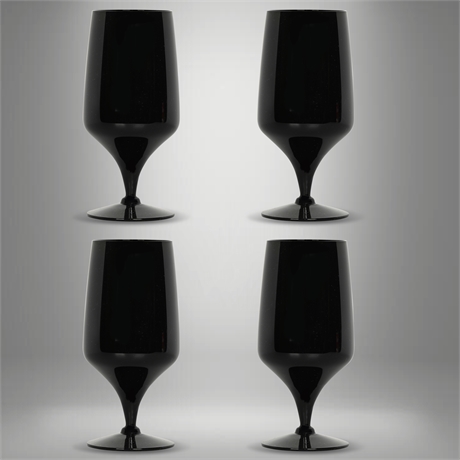 (4) Vision Ebony by Morgantown Goblets