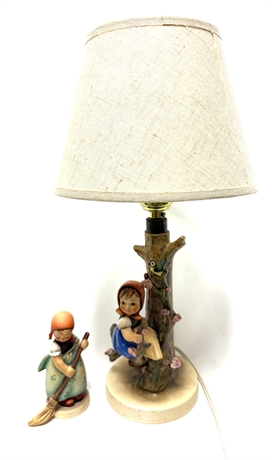 Hummel Table Lamp & Figurine