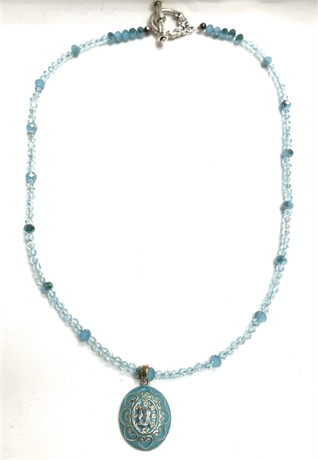 Crystal Beaded Necklace with Pendant