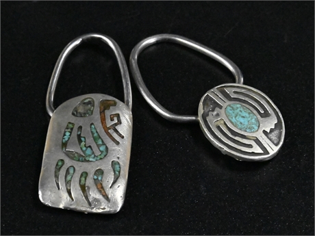 Pair Sterling Silver Key Rings