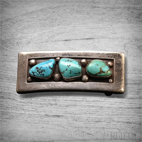 1960's Sterling & Turquoise Belt Buckle