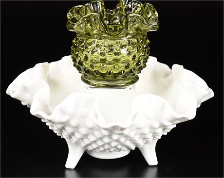 Vintage Fenton Hobnail Candy Dishes