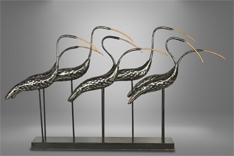 Egret Sculpture (Metal)