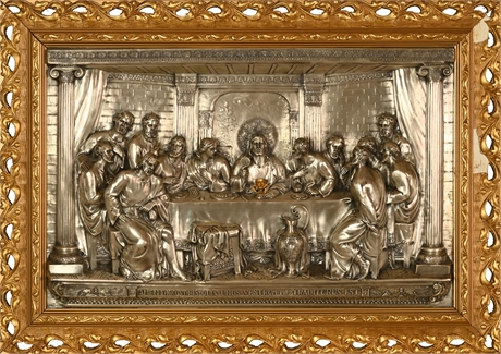 Last Supper Metal Relief Framed Religious Art
