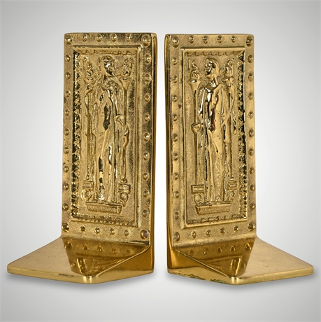 Virginia Metalcrafters 1984 Brass Library of Congress Door Bookends
