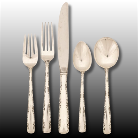 Gorham Sterling “Camellia” 45-Piece Flatware Set, 1941 Pattern w/ Chest