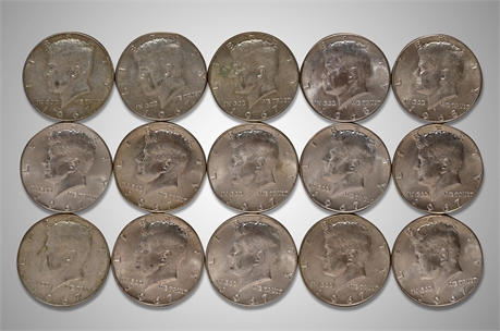 (15) 1967 & 1968 Kennedy Half Dollars