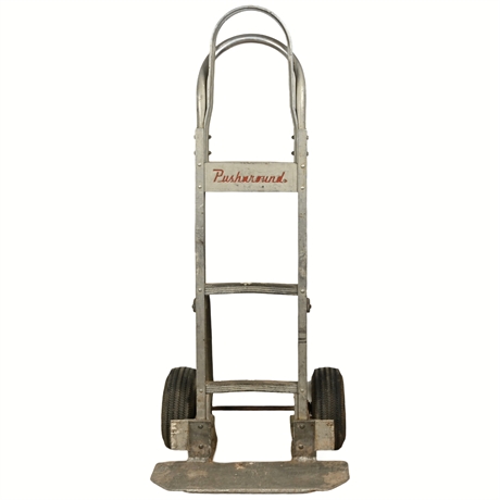 Vintage Pusharound Hand Truck – Heavy-Duty Steel Frame, 52.5" Tall