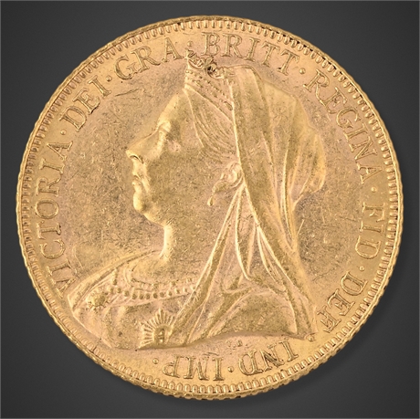 1901 Gold Sovereign – Queen Victoria Veiled Head – Final Year of Issue