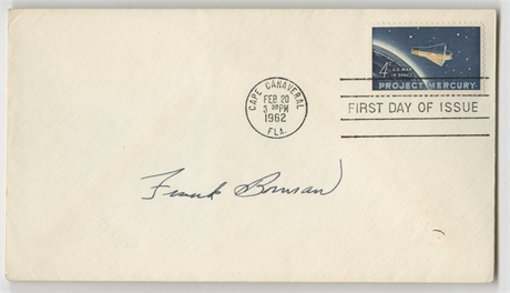Frank Borman Signed Project Mercury First Day Cover — Feb. 20, 1962