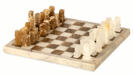 Vintage Carved Onyx Chess Set