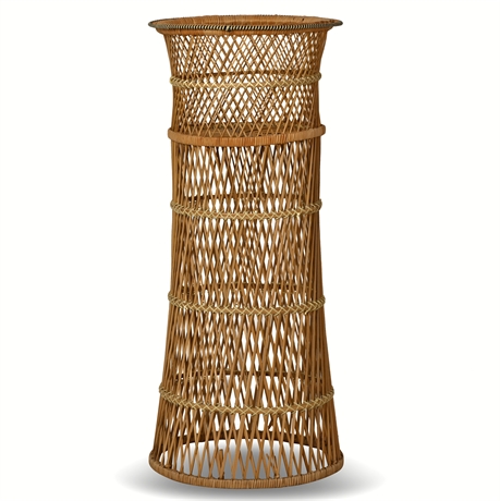 33" Vintage Wicker/Rattan Plant Stand