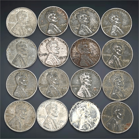 (16) 1943 Steel Pennies