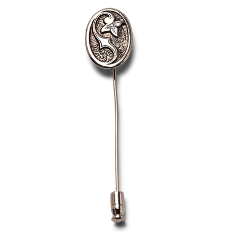 Engraved Sterling Letter 'S' Stick Pin
