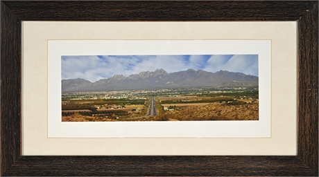 Organ Mountains Las Cruces NM Panoramic Photo — Framed, Double Mat
