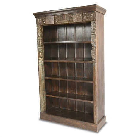 Rustic Carved Bookcase by El Paso Imports