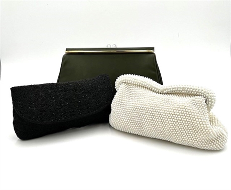 VINTAGE 1960'S TRIO OF EVENING CLUTCH PURSES