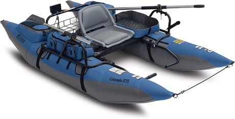 Colorado XTS 9' Fishing Pontoon Boat with Swivel Seat and Transport Wheel