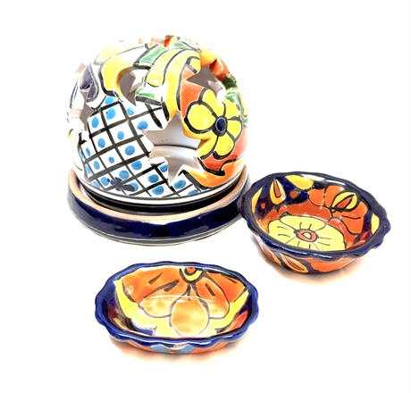 Three Pieces of Talavera Pottery