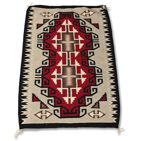 Navajo Ganado Rug — Handwoven Wool, 40.5" x 28.5", c. 1960s–1980s