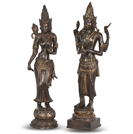 Indian God Shiva and Goddess Parvati Statues