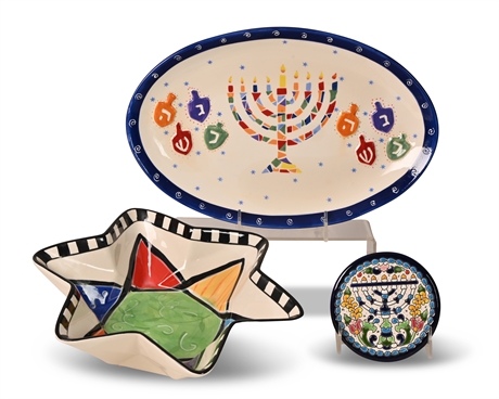 Hanukkah Serving Platter and Bowl