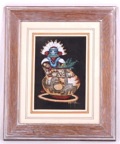 Roger Flythe, Signed Native American Framed Artwork