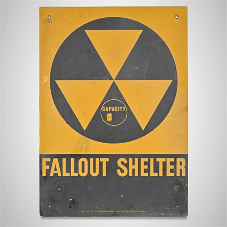 1960s Fallout Shelter Sign — Original DOD Issue