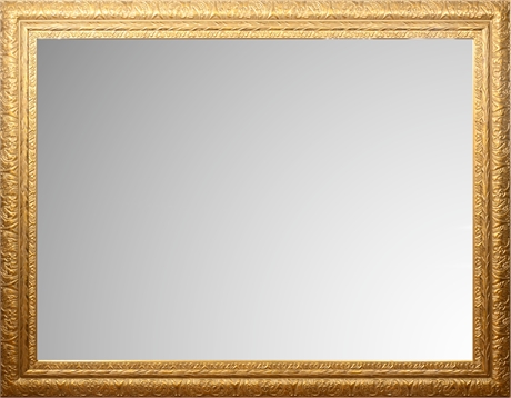 Large Gold Tone Framed Mirror