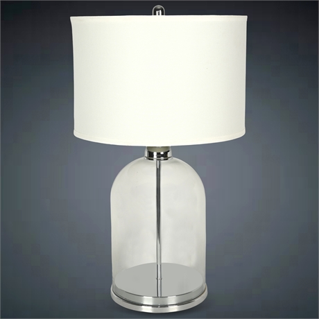 28" Scott Living Chrome/Clear Glass Table Lamp