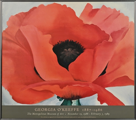 Georgia O’Keeffe Poppy Metropolitan Museum of Art Exhibition Print, Framed