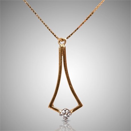 14k Petite Diamond Chandelier Pendant & Necklace
