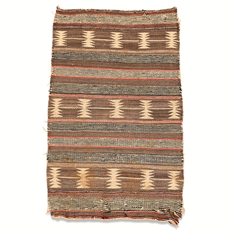 Navajo Wool Saddle Blanket, Transitional Period, 32¼ x 19¾ in