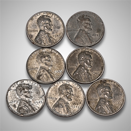 1943 (7) Lincoln Steel Pennies