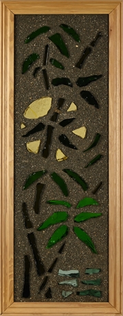 Recycled Glass Art Panel – Bamboo & Sun Motif