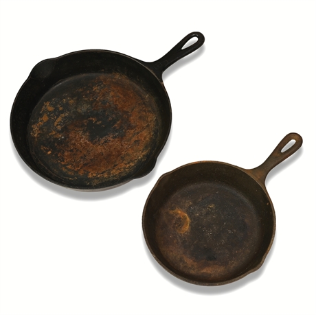 Pair Cast Iron Skillets