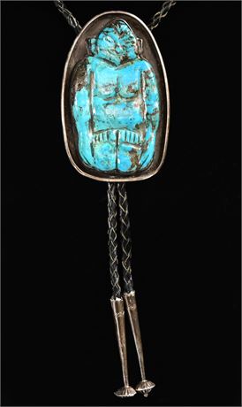 Sterling & Turquoise Buddha Bolo Tie