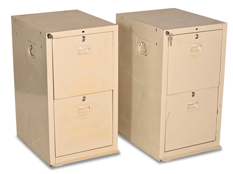 Pair Vintage Government Issue File Cabinets