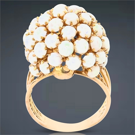 14K Opal Bouquet Ring, Size 5