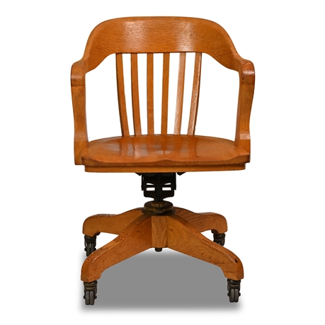 Classic Oak Bankers Chair by P. Derby Chair Co.