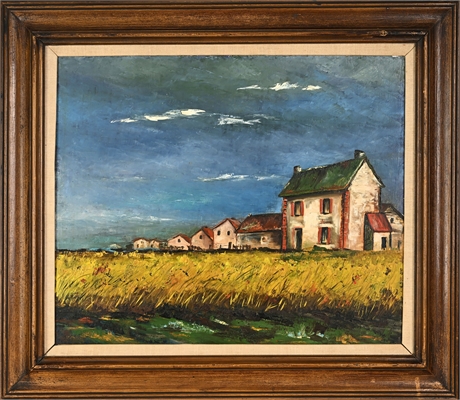 "Wheat Fields in Normandy" — Oil on Masonite After Vlaminck