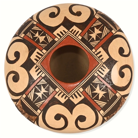 Hopi-Tewa Pottery Bowl by Adelle L. Nampeyo – Sikyatki Revival Design